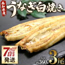 【ふるさと納税】【7日程度で発送】高知県産うなぎ白焼き 3尾(合計約360g)(無頭) - スピード発送 鰻 ウナギ 魚介 惣菜 おかず 山椒塩 のし ギフト ...