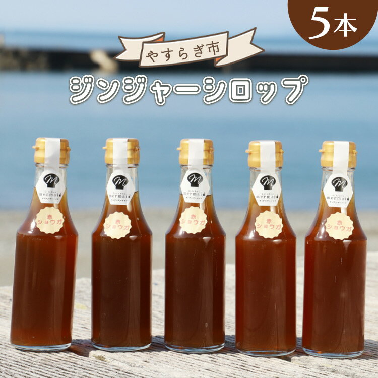 【ふるさと納税】やすらぎ市のジンジャーシロップ 200ml×5本 - 赤生姜 ショウガ あか しょうが のし 贈り物 おくりもの おすそ分け 特産品 送料無料 お取り寄せ ジンジャーエール 料理 調味料 手作りドリンク てづくり お酒 お菓子 ホット 高知県 香南市【常温】yr-0019