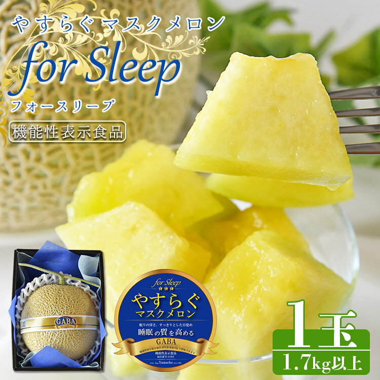 やすらぐマスクメロン for Sleep（フォー スリープ） 1玉（1.7kg以上）- 送料無料 果物 フルーツ 旬 季節 GABA 青肉メロン 箱入り 贈り物 国産 特産品 高知県 香南市【常温】yt-0004