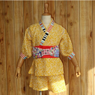 【ふるさと納税】帯(pati pati)子ども甚平用 飾り帯オレンジ おび 和装 和服 小物 香美市 高知県 送料無料