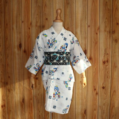 【ふるさと納税】帯（pati pati）子ども甚平用 角帯 麻の葉 ブルー おび 和装 和服 小物 香美市 高知県 送料無料
