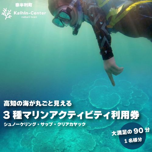 【ふるさと納税】マリンアクティビティ90分遊び放題プラン利用券（1名）マリンアクティビティ シュノーケリング アウトドア 海遊び 海 カヤック サップ SUP /高知県奈半利町
