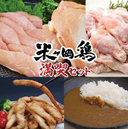 もっちり食感♪米ヶ岡鶏超満喫セット(モモ・ムネ・ササミ各1kg、チキンスティック2P、生カレー5P)