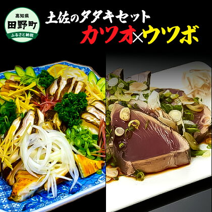 土佐のタタキセット（カツオ×ウツボ） カツオ1尾約350g ウツボ約250g~300g 薬味セット 鰹のタタキ ウツボのタタキ 鰹 カツオ ウツボ 詰め合わせ セット 海鮮 魚 土佐料理 郷土料理 珍味 冷蔵配送 国産 土佐 高知 返礼品 故郷納税 田野町