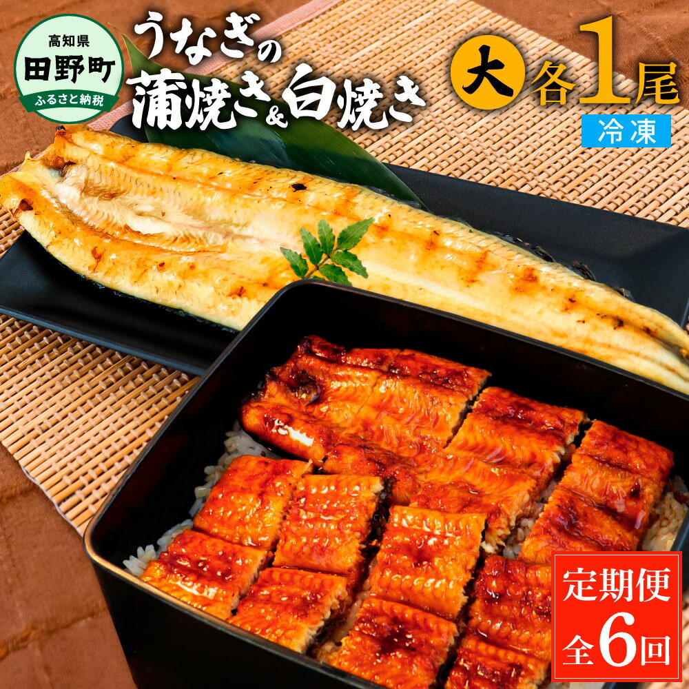 【ふるさと納税】田野町産うなぎの蒲焼き(大)+うなぎの白焼き(大) 各1尾×6回 定期便 6ヶ月 定期コース 1尾あたり120～150g タレ・山椒付 うなぎ 鰻 ウナギ 蒲焼き かば焼き 白焼 養殖 国産 お取り寄せ 冷凍 配送 送料無料 高知県 ふるさとのうぜい 故郷納税 返礼品 92000円