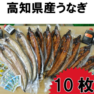 【ふるさと納税】高知県産うなぎの蒲焼き7枚　白焼き3枚　特製かば焼きのタレ　山椒　付き