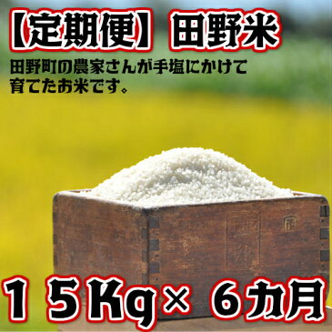 【ふるさと納税】定期便　平成30年産　田野米　15Kg×6回（10月から3月毎月届きます）　高知県田野町の農家さんが手塩にかけて育てた新米です。