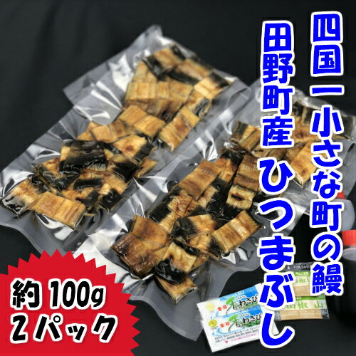 ◇冷凍◇　〜四国一小さなまち〜　田野町産うなぎのひつまぶし（2パック）タレ・山椒・ワサビ付き ひつまぶし 100g×2パック うなぎ 鰻 ウナギ 国産 高知県産 特製タレ 冷凍 配送 高知 ふるさとのうぜい 故郷納税 10000円 返礼品