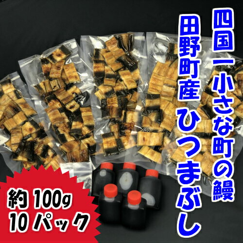 ◇冷凍◇　〜四国一小さなまち〜　田野町産うなぎのひつまぶし（10パック）タレ・山椒・ワサビ付き 100g×10パック ひつまぶし ヒツマブシ うなぎ 鰻 ウナギ 国産 高知県産 特製タレ 冷凍 配送 真空パック 高知 ふるさとのうぜい 故郷納税 45000円 返礼品