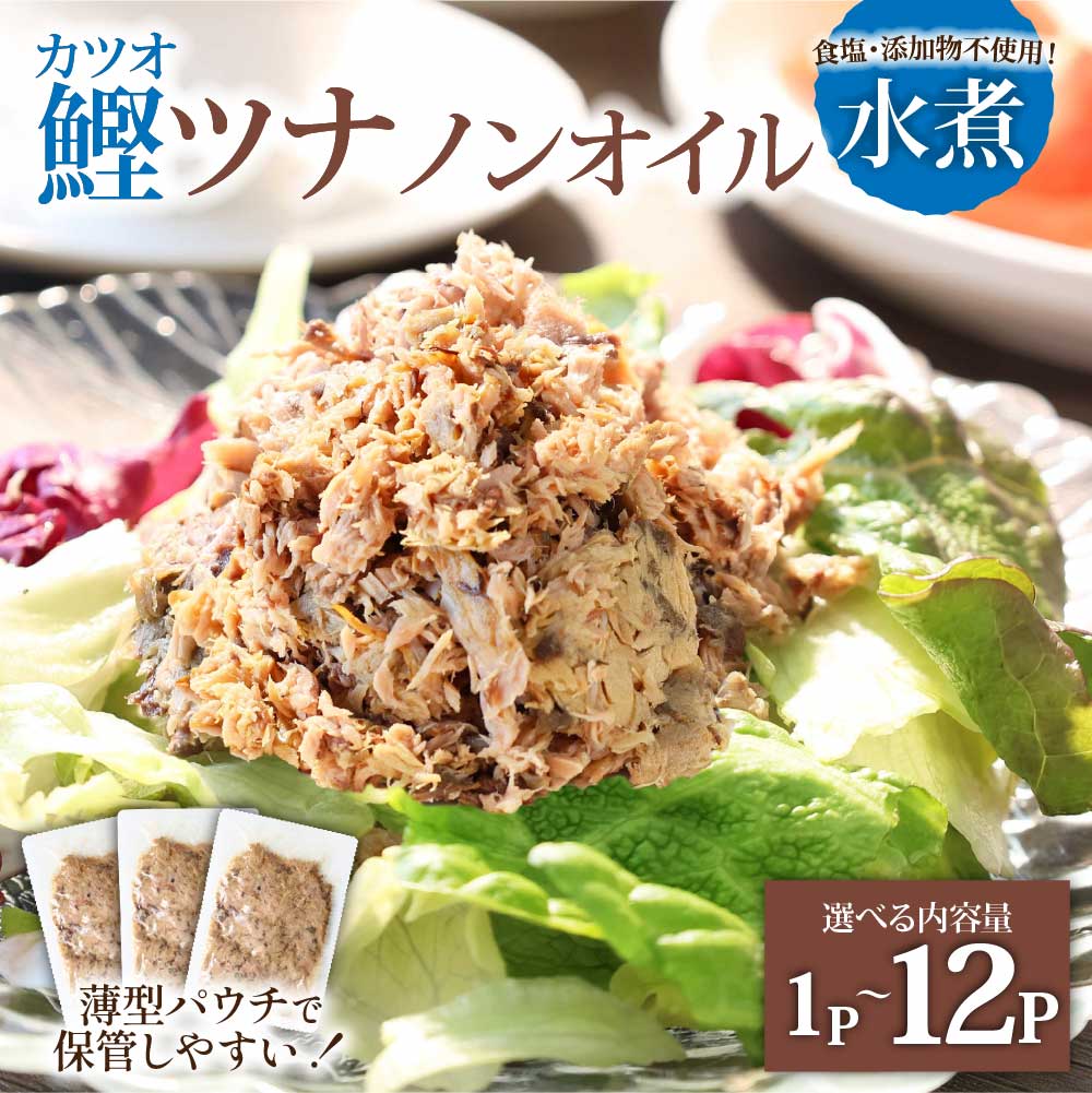 【ふるさと納税】ツナ パウチ ノンオイル 鰹の水煮 パック カツオ かつお 常温保存 ストック 備蓄 おにぎり サラダ パスタ 防災 非常食 保存 長持ち 便利 アウトドア キャンプ 加工品 高知 田野町 ツナ缶 無添加 1パック100g 選べる 1P 5P 12P ツナ 業務用 返礼品
