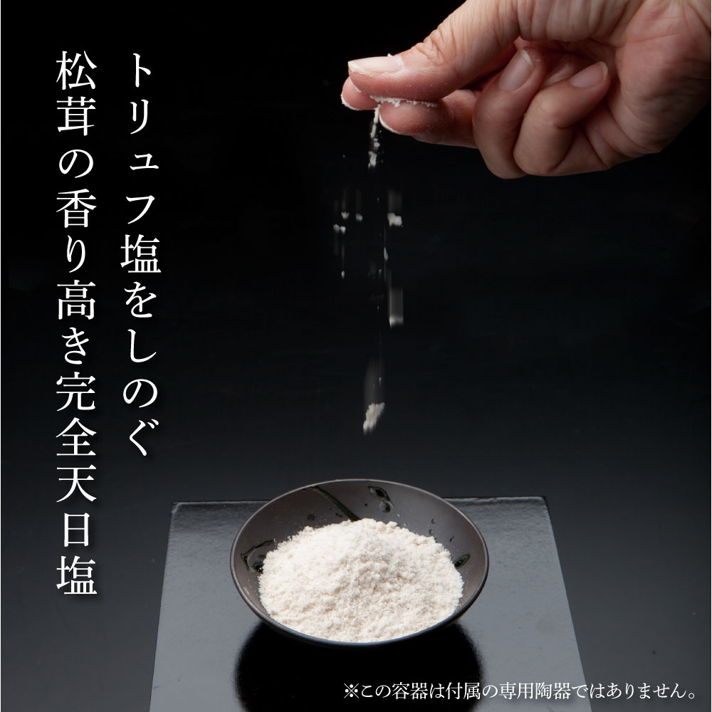 【ふるさと納税】～四国一小さなまちの塩～田野屋塩二郎謹製 国産松茸塩 40g 専用陶器付き 完全天日塩 田野屋塩二郎 世羅の大地 松茸 塩 松茸塩 お塩 しお 天然塩 国産 贅沢 調味料 料理 つけ塩 食用 海水 常温 配送 高知県 返礼品 故郷納税 ふるさとのうぜい 田野町