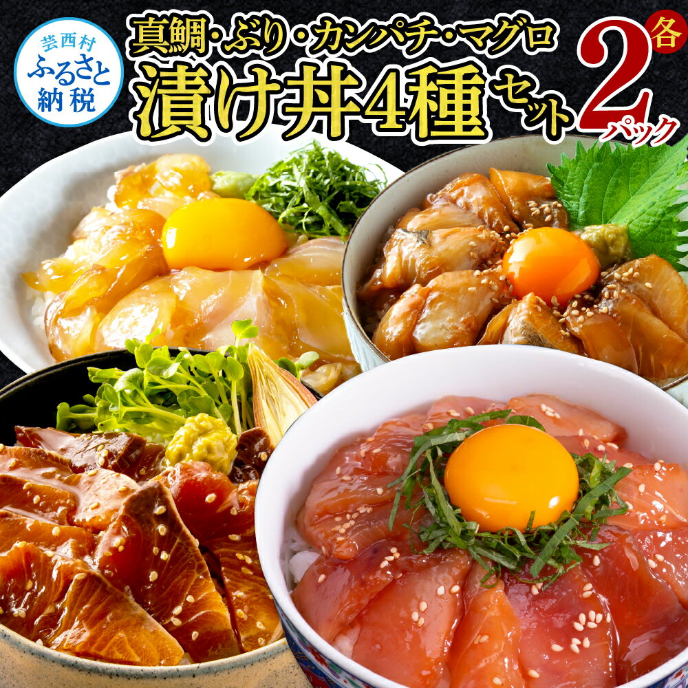 48位! 口コミ数「46件」評価「4.24」 海鮮丼 真鯛 ブリ カンパチ マグロの漬け丼セット4種×2パック《養殖生産業者応援プロジェクト》コロナ応援【koyofr】詰め合わせ 惣菜･･･ 