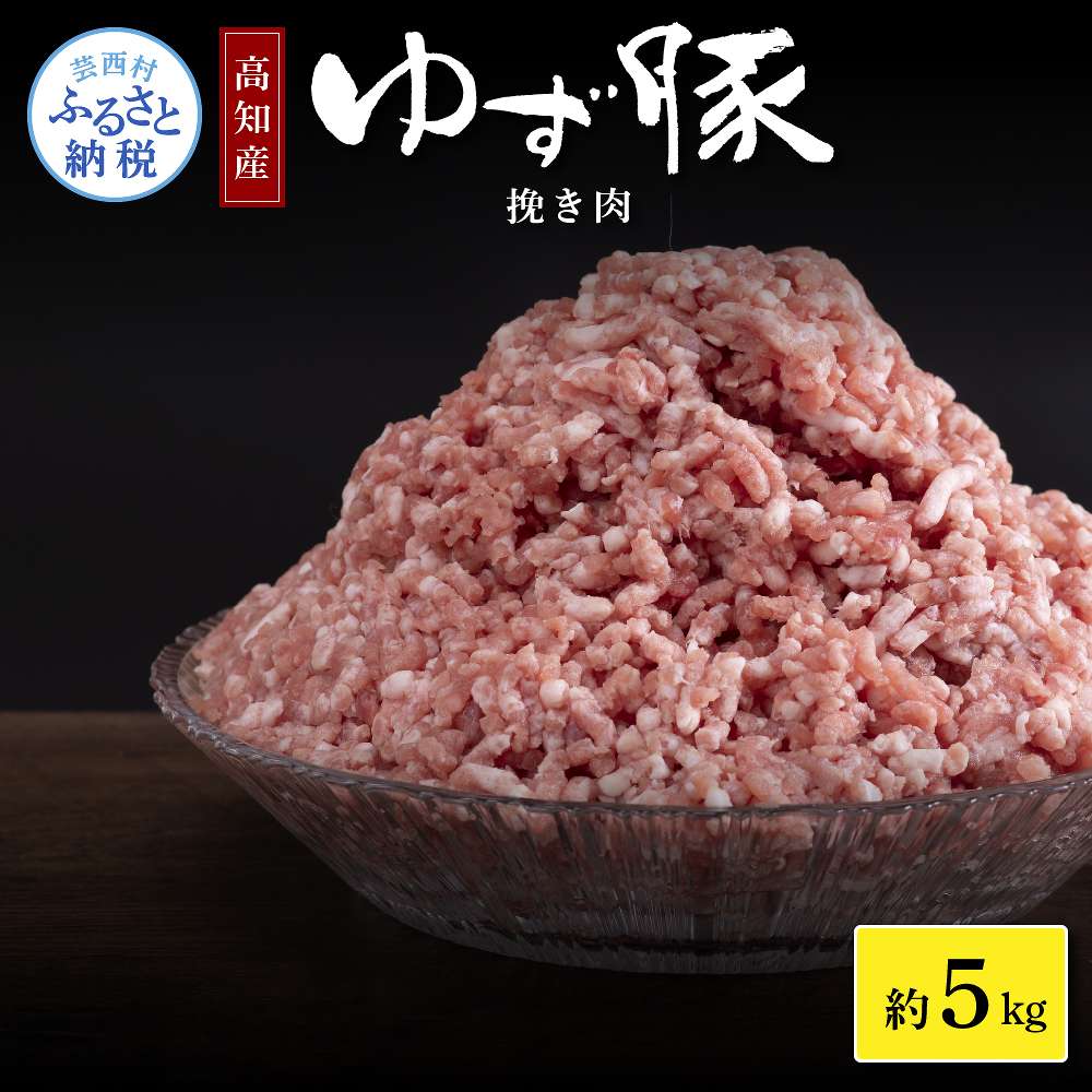 6位! 口コミ数「0件」評価「0」なはりゆず豚挽き肉 5kg 500g×10パック ひき肉 挽き肉 豚肉 国産 ゆず豚 高知県産 肉 おにく 冷凍 小分けパック 個包装 そぼ･･･ 