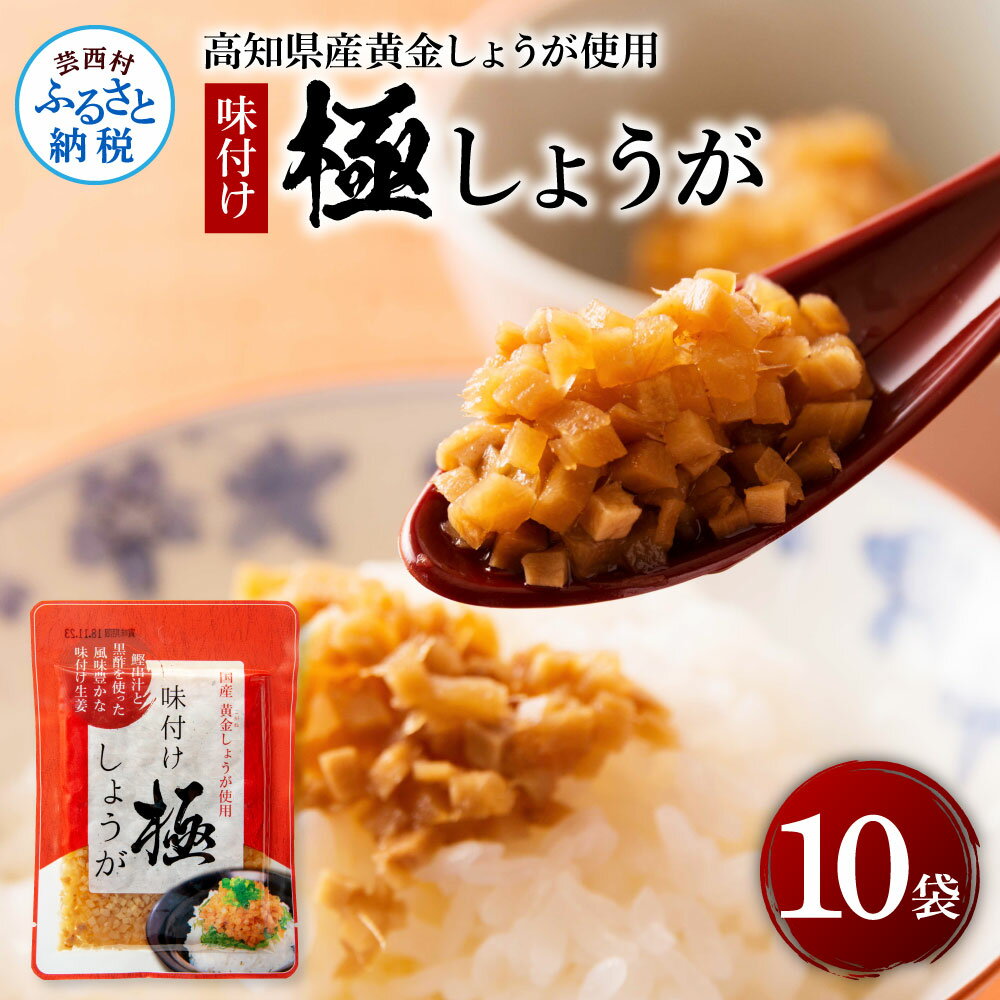 味付け極しょうが110g×10袋 しょうが ショウガ 生姜 生ふりかけ 坂田信夫商店 黄金しょうが 高知 国産 料理 おかず 調味料 ご飯のお供 混ぜご飯 刻み生姜 話題 ふるさとのうぜい 故郷納税 7000円 返礼品 高知県産