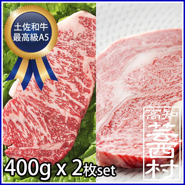 【ふるさと納税】 肉 牛 ステーキ土佐 和牛 A5 特選 サーロイン ＆ リブロース ステーキ 400g×2枚セット牛肉 ステーキ A5 最高級ランク steak beef 特産品 高知県産 ギフト 【SaNeYam】(新)＜高知市共通返礼品＞お歳暮 御歳暮