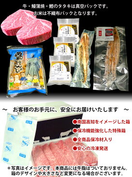 【ふるさと納税】龍馬からの海と大地のグルメセット(3)和牛 鰻蒲焼 うなぎ ウナギ 鰹のタタキ かつお カツオ たたき 高級米 ステーキ ヒレ フィレ ヘレ 牛肉 塩けんぴ 福袋 送料無料 高知県産 特産品 ギフト 【SaNeYam】