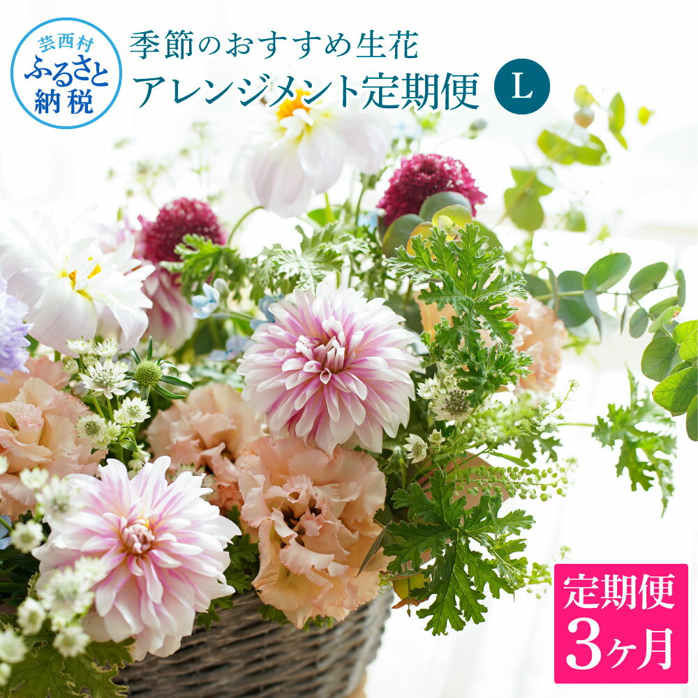 28位! 口コミ数「0件」評価「0」 《3ヵ月定期便》おすすめ生花アレンジメントL 定期便 定期コース 全3回 フラワーアレンジメント そのまま飾れる 生花 花束 花 お花 お･･･ 