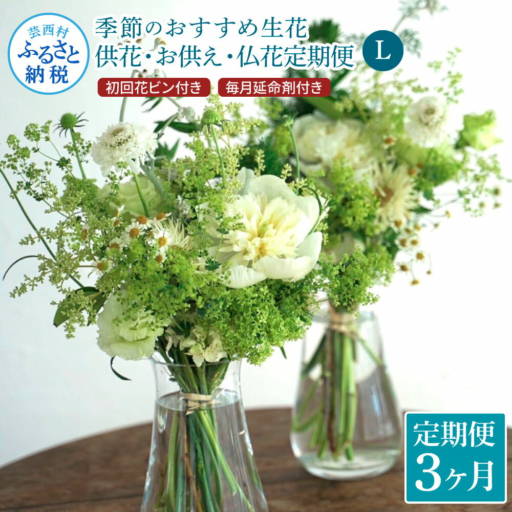 8位! 口コミ数「0件」評価「0」 《3ヵ月定期便》花束一対 お供え 初回花瓶付L 定期便 定期コース 全3回 初回花瓶付き 延命剤付き お供え 花束 一対 花びん 生花 仏･･･ 