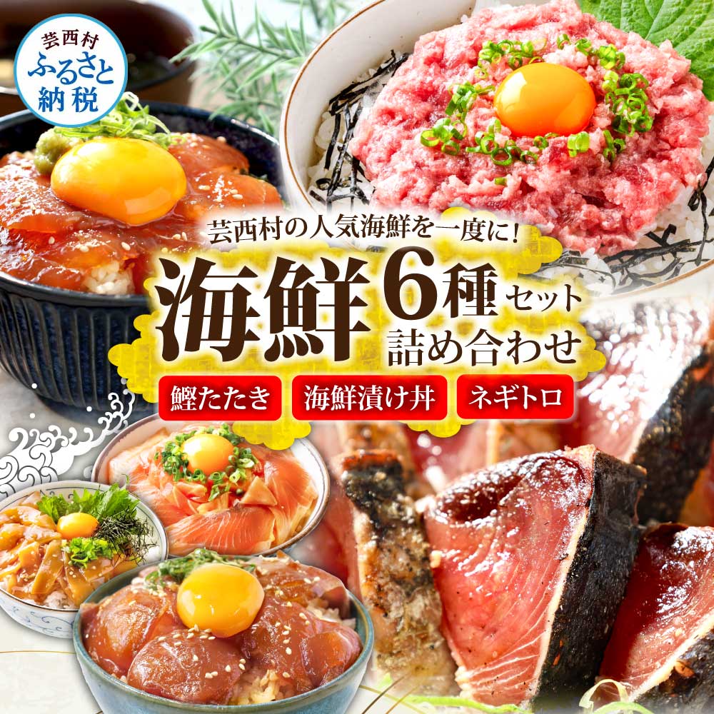 かつおのたたき600g ネギトロ80gx2P 漬け丼の素80g×4P 海鮮セット カツオのタタキ ねぎとろ 真鯛 たい まぐろ マグロ サーモン イカ いか 刺身 魚 海鮮丼 魚介 小分け おかず 個包装 パック 冷凍配送 芸西村 高知県 ふるさとのうぜい 故郷納税 返礼品