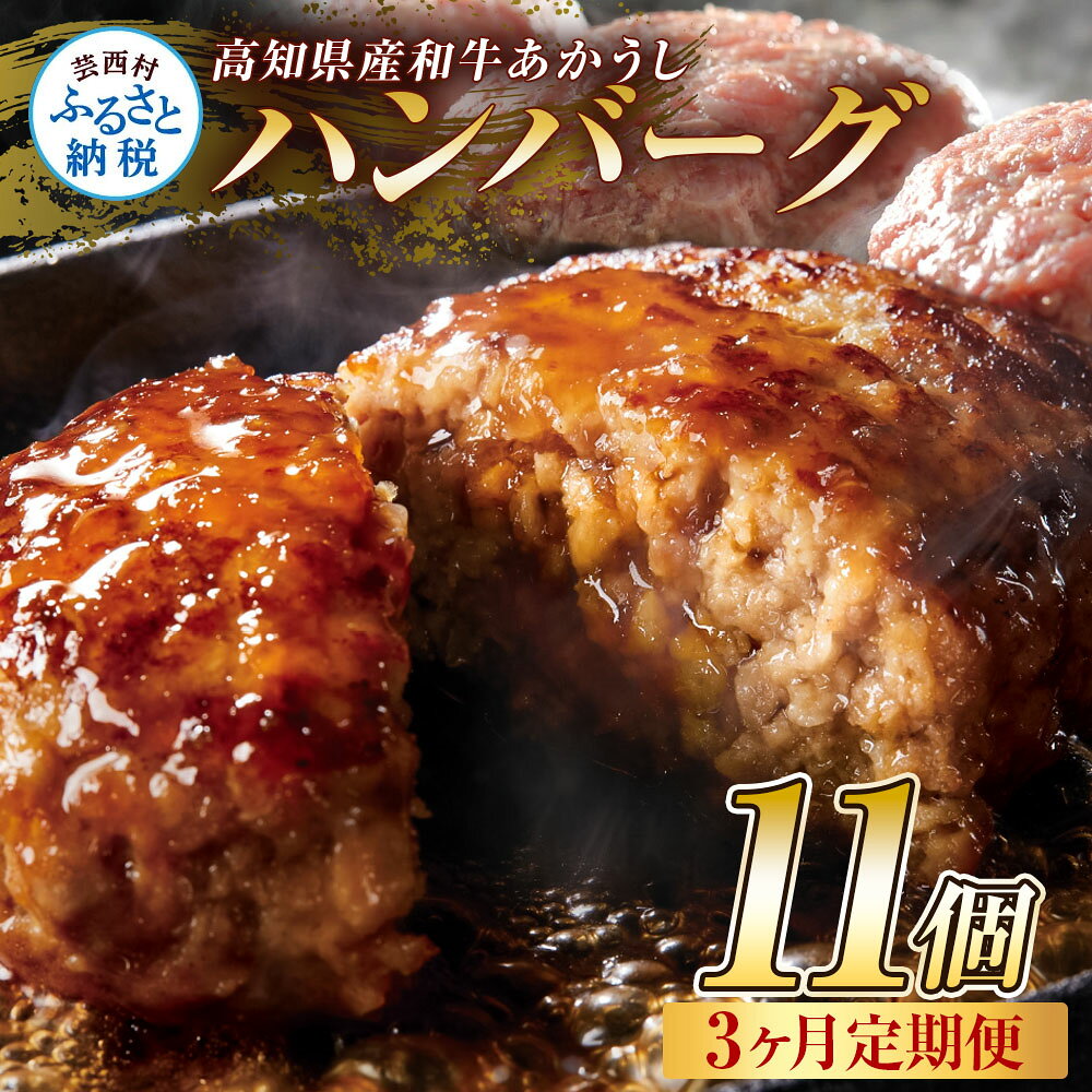 創業50年老舗レストランの幻の和牛あかうしハンバーグ120g×11ケ 3ヶ月定期便 土佐あかうし 美鮮豚 牛肉 高級 ハンバーグ 冷凍 美味しい 肉汁ハンバーグ 焼くだけ 小分け 個包装 高級 国産 定期便 ハンバーグ おいしい ランキング 人気 故郷納税 おすすめ