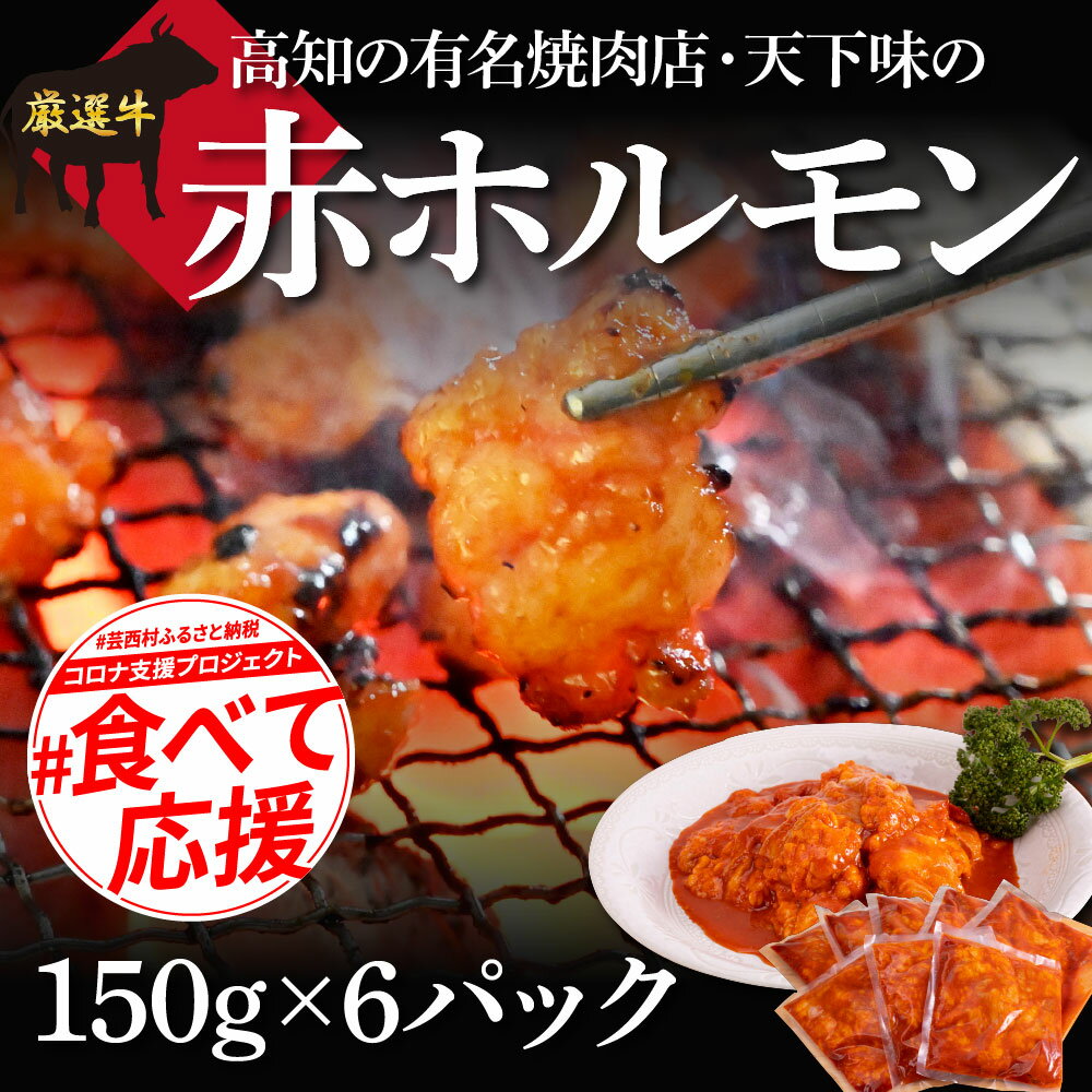 【ふるさと納税】 故郷納税 赤ホルモン 天下味オリジナル本格コチュジャンダレ漬け（150g×6パック） 高知市共通返礼品 人気 牛肉 お肉 小腸 焼き肉 タレ 焼肉 BBQ バーベキュー 冷凍 小分け おつまみ どんぶり お手軽 食べて応援