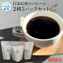 【ふるさと納税】自家焙煎コーヒー豆2種3パックセットC フィルター付き 各150g×3P 計450g コロンビア×1P タンザニア×2P 珈琲 珈琲豆 焙煎 中...