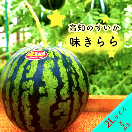 ★5月初旬まで！★すいか（味きらら）2玉　2Lサイズ フルーツ 甘い 夏 期間限定 産地直送 送料無料 美味しい こだわり お取り寄せ