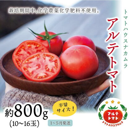 ＜アルテトマト お試し 約800g（10～16玉）×1箱＞フルーツトマト 高知県 佐川町 トマトハウスナカムラ 【常温】 栽培期間中化学農薬・化学肥料不使用