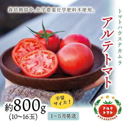 ＜アルテトマト お試し 約800g（10～16玉）×1箱＞フルーツトマト 高知県 佐川町 トマトハウスナカムラ 【常温】 栽培期間中化学農薬・化学肥料不使用