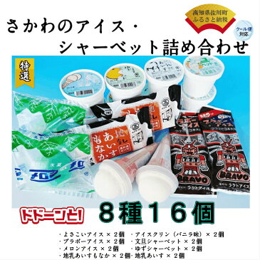 【ふるさと納税】<さかわのアイス・シャーベット詰め合わせ>アイスクリン 地乳 高知県 佐川町 横畠冷菓【冷凍】