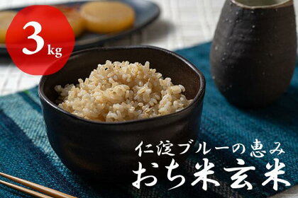 仁淀ブルーの恵み「おち米」（玄米）3kg