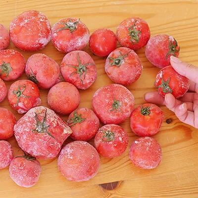 [訳あり]冷凍トマト・お試し30個/約1.5kg 冷凍で皮むき簡単。保存がきく!