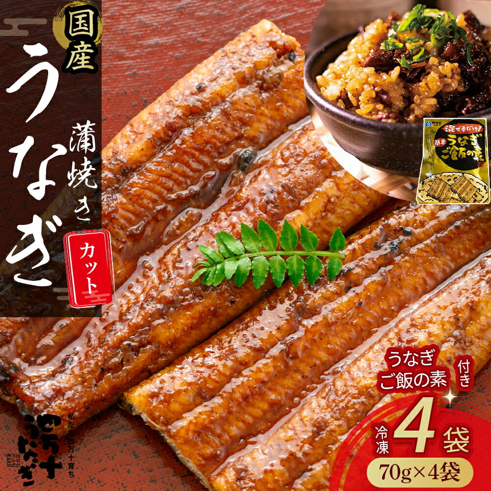 うなぎ蒲焼きカット4袋とうなぎご飯の素セット 冷凍 蒲焼 白焼 国産 鰻 ウナギ 蒲焼き 肉厚 土用の丑の日 本格うなぎ