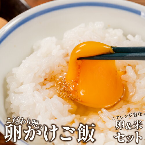 【ふるさと納税】ベジタリアンなニワトリの極上卵と、四万十町産仁井田米の卵かけご飯セット(卵6個×3P、お米2合×9P)【お届け日指定可能】Gbn-16 たまご 玉子 鶏卵 生卵 生たまご