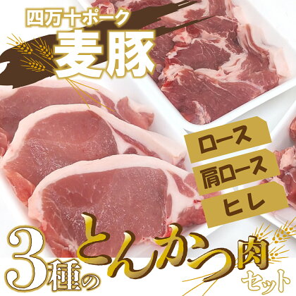 平野協同畜産の「麦豚」　3種のとんかつ肉セット　ロース　肩ロース　ヒレ Ahc-12