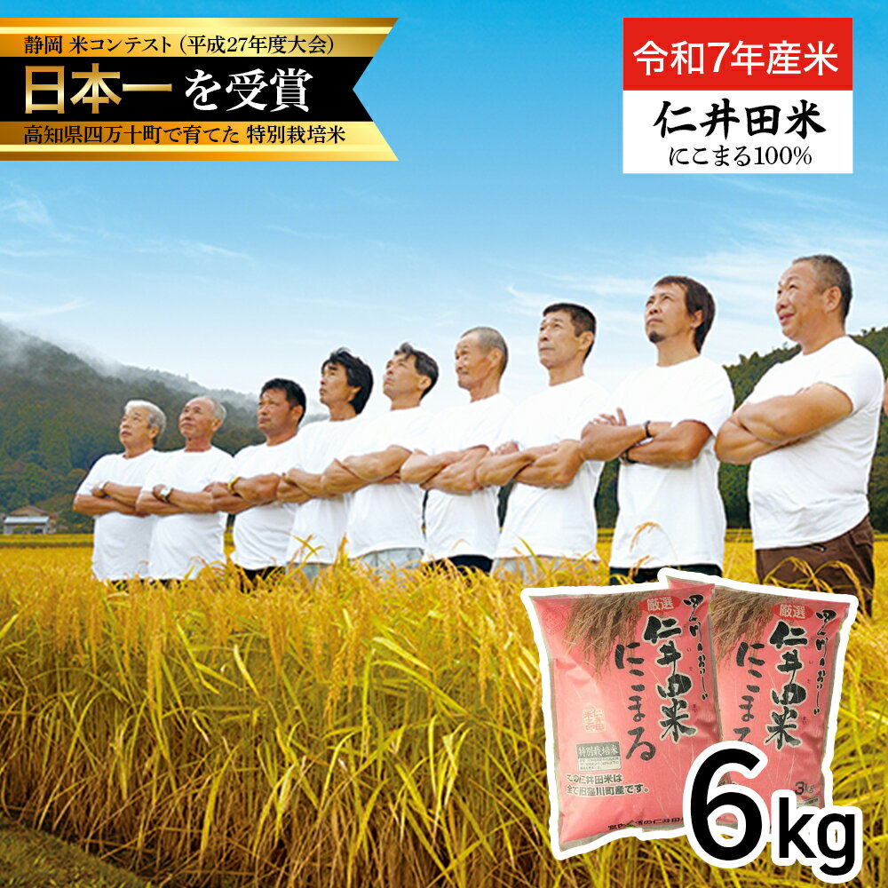【ふるさと納税】 【令和7年産米】四万十育ちの美味しい「仁井田米」にこまる6kg（3kg×2袋） Bmu-C25 にこまる 米 米 おこめ 精米 特別..