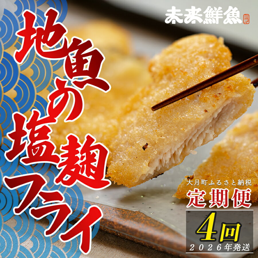 [定期便4回]地魚の塩麹フライ|高知県産 白身フライ 揚げ物 麹 米麹 おかず 簡単調理 魚介 海鮮 弁当 惣菜 おつまみ 白身魚 冷凍 天日塩 新鮮 時短 ギフト 贈答 冷凍 小分け 産地直送 特産品 国産 便利 下味付き 魚 家庭用 米 ご飯