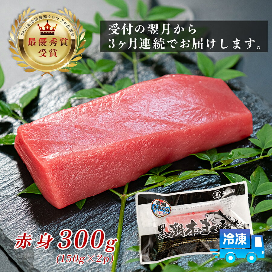 【ふるさと納税】まぐろ マグロ 本鮪 黒潮本まぐろ 赤身 定期便 3回 300g × 3回 刺身 さしみ 最優秀賞 全国養殖クロマグロ品評会 受賞 魚 魚介類 海鮮 柵 サク 冷凍 お取り寄せ 産地直送 ギフト 贈答 高知県 大月町 f394246-otsuki-10001793 高知県大月町 サンプル画像2