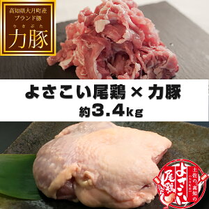 【ふるさと納税】【高知県 大月町のブランド銘柄】よさこい尾鶏×力豚　約3.4kg