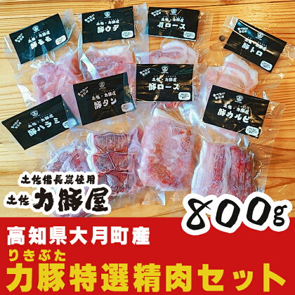 高知県大月町産 力豚 特選精肉セット　8種×100g