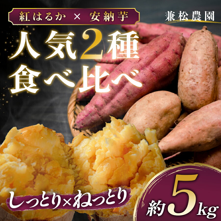 【ふるさと納税】さつまいも 食べ比べ 約5kg 紅はるか 安納芋 各約2.5kg 熟成 焼き芋 焼芋 やきいも しっとり ねっとり 蜜芋 芋 おいも サツマイモ さつま芋 べにはるか 安納いも スイーツ おやつ 国産 産地直送 栽培期間中農薬不使用 高知県 大月町産