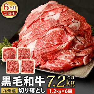 【ふるさと納税】【6ヶ月定期便】復刻！ 九州産 黒毛和牛 切り落とし 合計7.2kg 300g×4パック×6回 小分け お肉 国産牛 牛肉 切落し 冷凍 定期便 送料無料