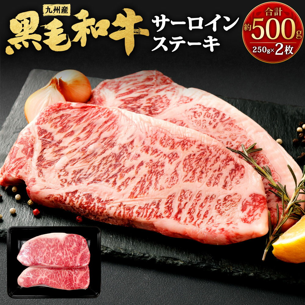 【ふるさと納税】九州産 黒毛和牛 サーロインステーキ 合計約500g (約250g×2枚) ステーキ バーベキュー BBQ アウトドア サーロイン 牛肉 お肉 国産 日本産 国産牛 ギフト 真空 個包装 冷凍 日本 九州 送料無料