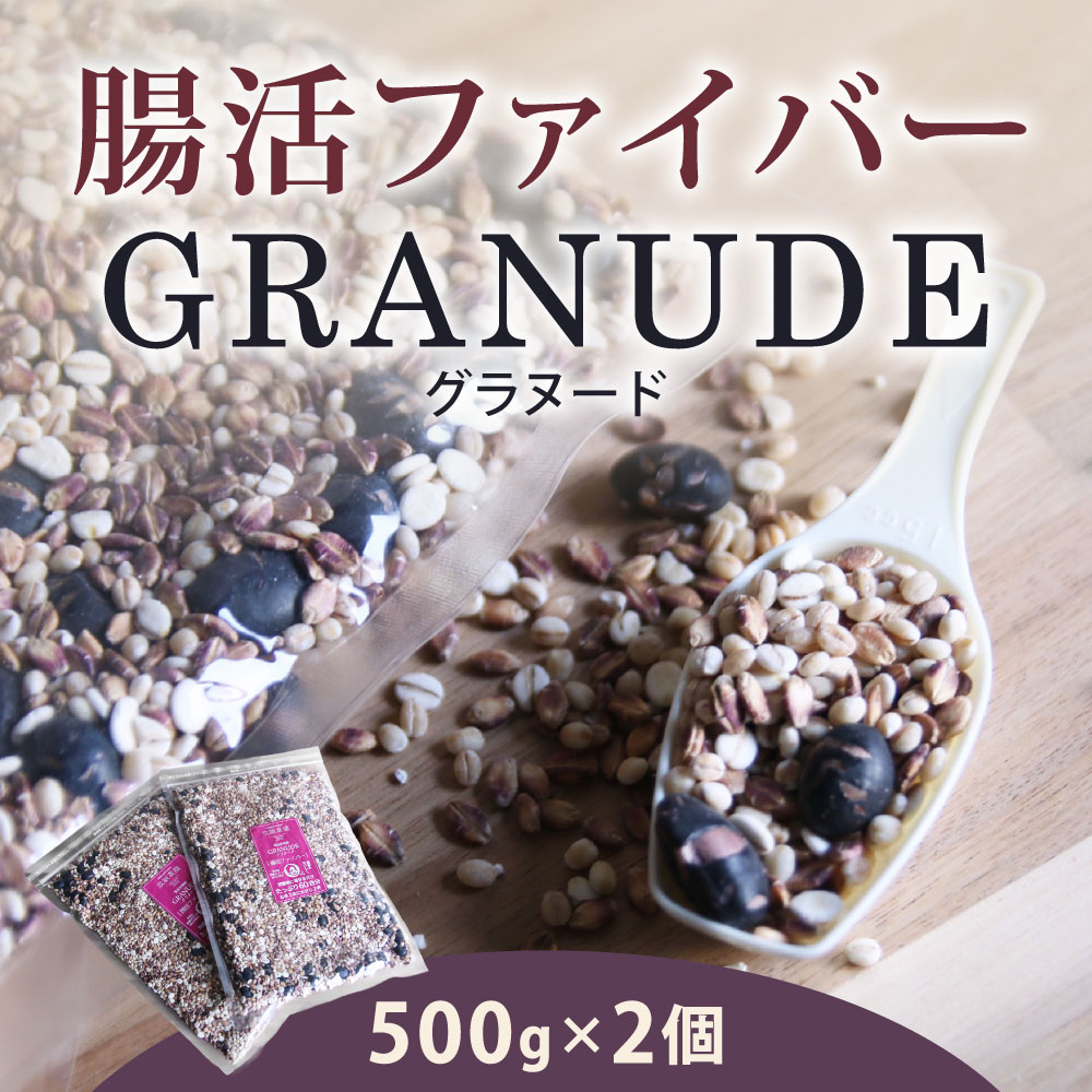 【ふるさと納税】新雑穀 グラヌード 腸活ファイバー 計1000g 500g×2個 60合分 食物繊維 腸美活 腸活 雑穀 ブレンド はだか麦 胚芽押麦 黒大豆 健康 和食 炊飯 福岡県北九州市
