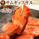 【ふるさと納税】特製コチュジャンダレ に漬け込んだ 味付きサムギョプサル 大容量パック 約1.2kg お肉 豚バラ 豚肉 韓国料理 味付き コチュジャン 厚切り 惣菜 おかず 焼肉 焼き肉 BBQ バーベキュー 冷凍 送料無料