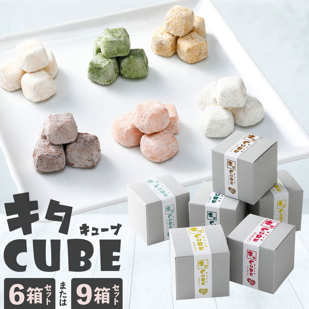 キタCUBE 6個入り または 9個入り 1箱10粒入り チョコバナナ 希少糖プレーン 黒蜜きなこ メープルレモン 和三盆いちご 抹茶ラテ 竹炭珈琲 スイーツ アソート バラエティ お菓子 福岡県 北九州市