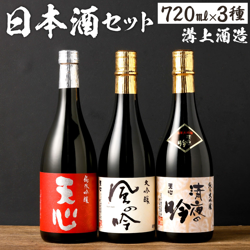 【ふるさと納税】溝上酒造 日本酒セット[2]（720ml×3本） 3種類 伸び比べ 日本酒 アルコール お酒 地酒 清夜の吟 風の吟 天心 吟醸酒 ..