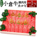 【ふるさと納税】北九州産 小倉牛 カルビ 焼肉用 合計1kg ( 500g×2 ) 牛肉 和牛 お肉 焼き肉 BBQ バーベキュー 冷凍 福岡県 九州 送料無料