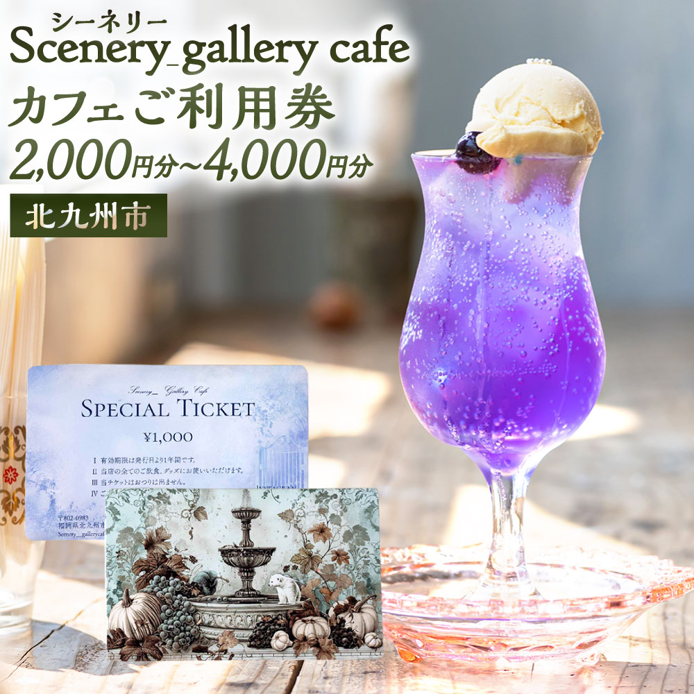 Rakuten - 【ふるさと納税】シーネリー カフェ ご利用券 選べる 2,000円分 / 3,000円分 / 4,000円分 飲食 スイーツ ドリンク お食事 おひとり様 友人 カップル 家族 パートナー 通年 記念日 デート チケット 体験 利用券 福岡県北九州市 Scenery_gallery cafe