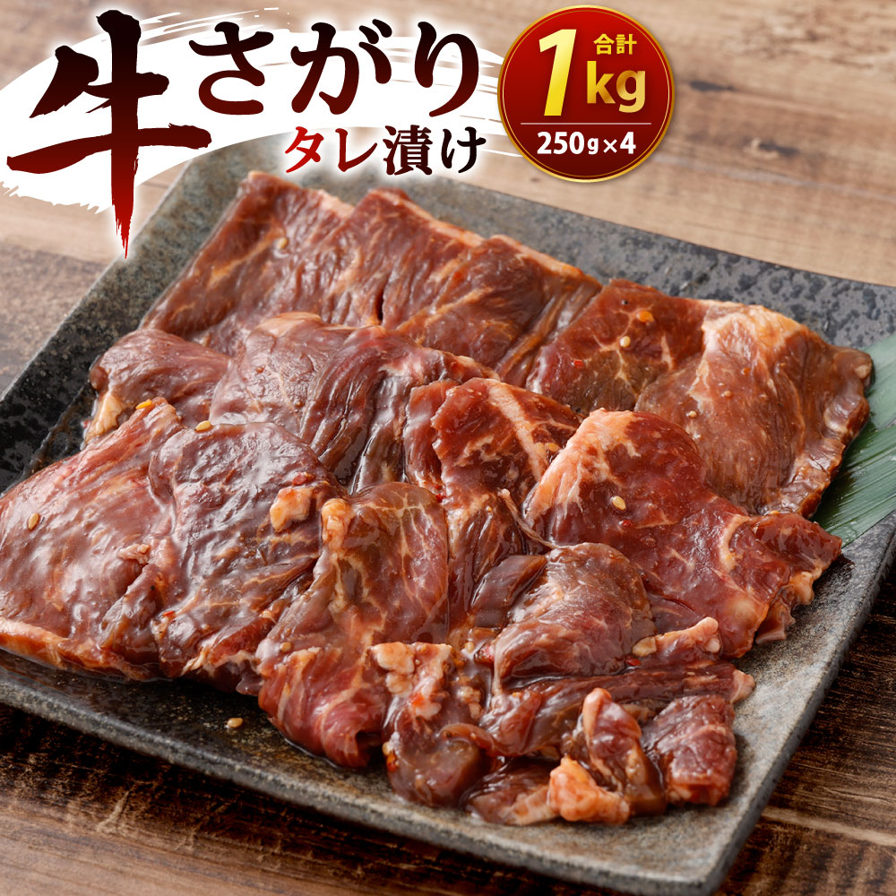 牛さがり タレ漬け 250g×4パック 合計1kg 1000g 牛肉 牛サガリ サガリ 輸入牛肉 特製のタレ 味付き 焼くだけ 焼肉 おかず 冷凍 小分け 外国産牛肉
